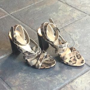 Stuart Weizman leopard print pony hair sandal